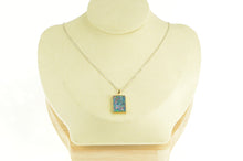 Load image into Gallery viewer, 14K Squared Black Opal Mosaic Inlay Statement Pendant Yellow Gold