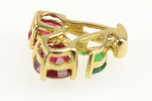 Load image into Gallery viewer, 10K Cherries Syn. Ruby &amp; Emerald Cluster Cute Charm/Pendant Yellow Gold