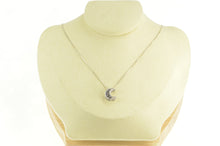 Load image into Gallery viewer, 18K Sapphire Inset Crescent Moon Statement Pendant White Gold