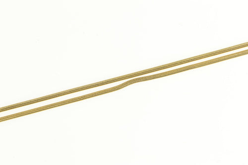 10K 1.0mm Snake Link Classic Round Chain Necklace 20