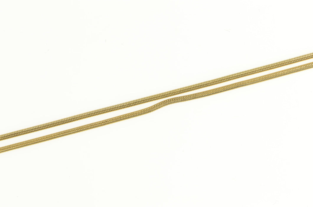 10K 1.0mm Snake Link Classic Round Chain Necklace 20