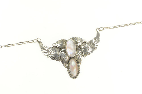 Sterling Silver Henry Yazzie Mother of Pearl Native American Necklace 19.75