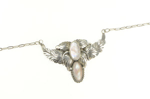 Sterling Silver Henry Yazzie Mother of Pearl Native American Necklace 19.75"