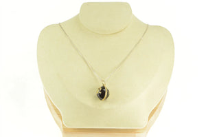 14K Black Enamel Russian Helmet Soldier Egg Charm/Pendant Yellow Gold