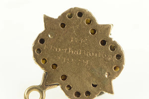 10K Phi Mu Enamel Fraternity Seed Pearl Charm/Pendant Yellow Gold