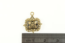 Load image into Gallery viewer, 10K Phi Mu Enamel Fraternity Seed Pearl Charm/Pendant Yellow Gold
