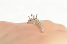 Load image into Gallery viewer, 14K 6.5mm Diamond Elaborate Engagement Setting Ring White Gold