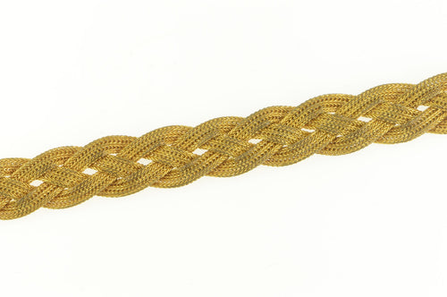 14K Gold Filled Victorian Braided Chain Link Buckle Chain Bracelet 7.5