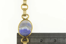 Load image into Gallery viewer, Gold Filled Carved Stone Ancient Egyptian Scarab Chain Bracelet 7.25&quot;