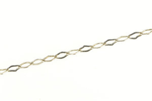 10K Retro Paperclip Chain Simple Link Bracelet 6.75" White Gold