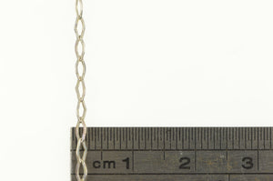 10K Retro Paperclip Chain Simple Link Bracelet 6.75" White Gold
