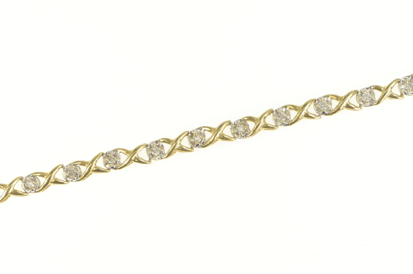 10K Classic Diamond Hugs Kisses Tennis Bracelet 7