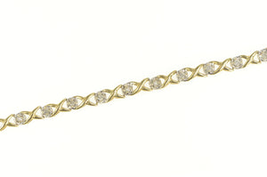 10K Classic Diamond Hugs & Kisses Tennis Bracelet 7" Yellow Gold