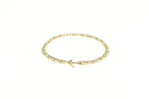 10K Classic Diamond Hugs & Kisses Tennis Bracelet 7" Yellow Gold