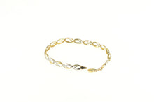 Load image into Gallery viewer, 10K Two Tone Geometric Diamond Cut Link Chain Bracelet 7&quot; Yellow Gold
