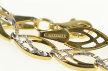 Load image into Gallery viewer, 10K Two Tone Geometric Diamond Cut Link Chain Bracelet 7&quot; Yellow Gold