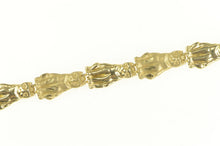 Load image into Gallery viewer, 14K Cat Kitty Kitten Animal Pet Lover Chain Bracelet 7&quot; Yellow Gold