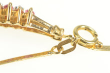 Load image into Gallery viewer, 14K Marquise Ruby Diamond Accent Square Chain Bracelet 7&quot; Yellow Gold