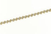 Load image into Gallery viewer, 10K Classic Diamond Wavy Link Tennis Bracelet 7.5&quot; Yellow Gold