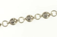 Load image into Gallery viewer, Sterling Silver Fleur De Lis Chain Link Ornate Anklet Bracelet 10.5&quot;