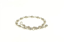 Load image into Gallery viewer, Sterling Silver Fleur De Lis Chain Link Ornate Anklet Bracelet 10.5&quot;