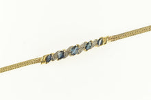 Load image into Gallery viewer, 14K Marquise Sapphire Diamond Accent Chain Bracelet 6.75&quot; Yellow Gold
