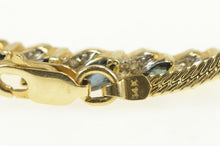 Load image into Gallery viewer, 14K Marquise Sapphire Diamond Accent Chain Bracelet 6.75&quot; Yellow Gold
