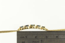 Load image into Gallery viewer, 14K Marquise Sapphire Diamond Accent Chain Bracelet 6.75&quot; Yellow Gold