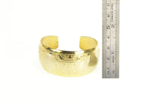Load image into Gallery viewer, Gold Filled Ornate Incan Motif Graduated Tribal Cuff Bracelet 6.75&quot;