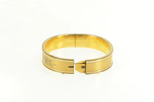 Load image into Gallery viewer, Gold Filled Squared Floral Pattern Engraved Bangle Bracelet 7&quot;