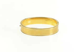Gold Filled Squared Floral Pattern Engraved Bangle Bracelet 7"