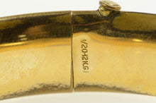 Load image into Gallery viewer, Gold Filled Scroll Engraved Retro Statement Bangle Bracelet 7.25&quot;