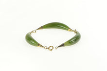 Load image into Gallery viewer, Gold Filled Retro Graduated Carved Nephrite Statement Bracelet 7&quot;