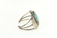 Load image into Gallery viewer, Sterling Silver Ornate Turquoise Leaf Feather Native American Bracelet 6&quot;