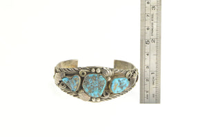 Sterling Silver Gilbert Adeky Turquoise Navajo Native American Bracelet 6.5"