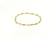 Load image into Gallery viewer, Gold Filled Wavy Link Satin Finish Cubic Zirconia Tennis Bracelet 8.25&quot;