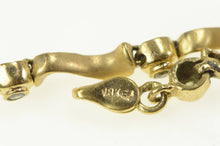 Load image into Gallery viewer, Gold Filled Wavy Link Satin Finish Cubic Zirconia Tennis Bracelet 8.25&quot;