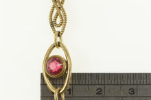 Load image into Gallery viewer, Gold Filled Ornate Retro Sim. Ruby Ornate Twist Link Bracelet 7.5&quot;