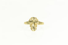 Load image into Gallery viewer, 14K Diamond Cut Filigree Cross Christian Faith Ring Yellow Gold