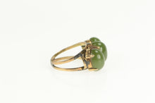 Load image into Gallery viewer, Gold Filled 1940&#39;s Oval Nephrite Three Stone Statement Ring