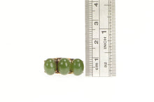 Load image into Gallery viewer, Gold Filled 1940&#39;s Oval Nephrite Three Stone Statement Ring