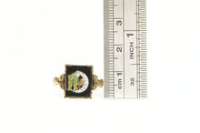 Load image into Gallery viewer, Gold Filled Art Deco Enamel R Monogram Sparrow Moon Ring