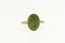Load image into Gallery viewer, Gold Filled 1960&#39;s Oval Nephrite Classic Statement Ring
