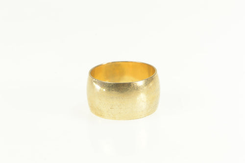 Gold Filled Retro 9.5mm Wide Simple Statement Band Ring