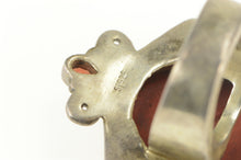 Load image into Gallery viewer, Sterling Silver Ornate Buddhist Yin Yang Cinnabar Cocktail Ring