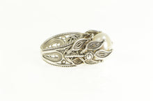 Load image into Gallery viewer, Sterling Silver Elaborate Leaf Filigree Pearl Cocktail Statement Ring