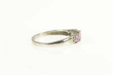 Load image into Gallery viewer, 10K Three Stone Oval Pink Sapphire Statement Ring White Gold