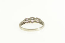 Load image into Gallery viewer, 10K Three Stone Oval Pink Sapphire Statement Ring White Gold