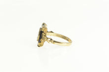 Load image into Gallery viewer, Gold Filled Art Deco Enamel R Monogram Sparrow Moon Ring
