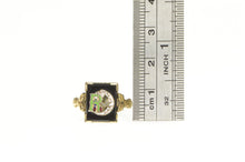 Load image into Gallery viewer, Gold Filled Art Deco Enamel R Monogram Sparrow Moon Ring